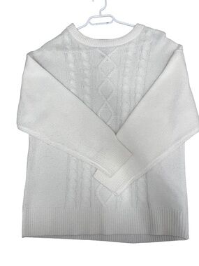 Streetwear Society Ivory Cable Knit Crewneck Sweater